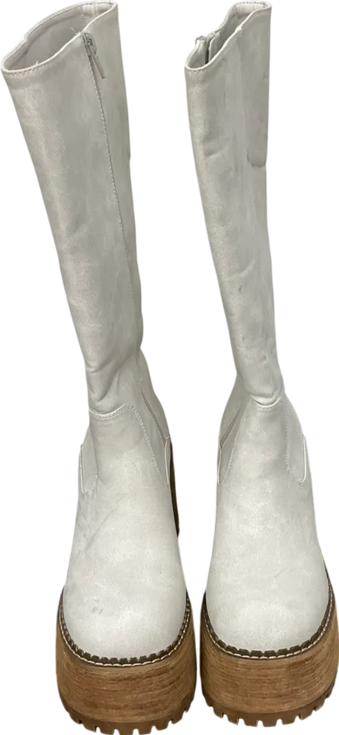 Delias Grey Vintage Soul Knee High Boots UK 6 EU 39 👠
