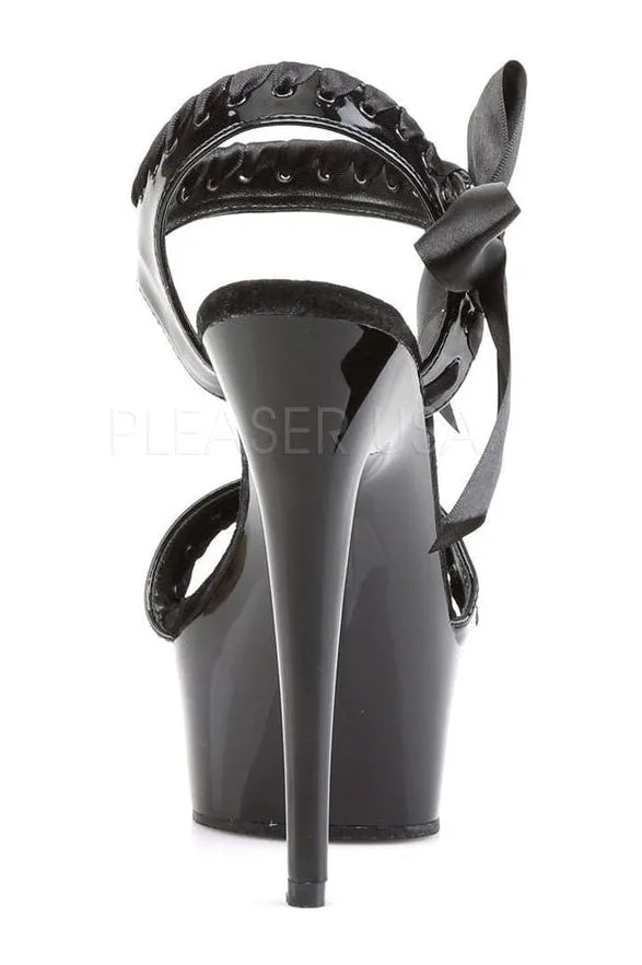 DELIGHT-615 Platform Sandal  | Black Patent