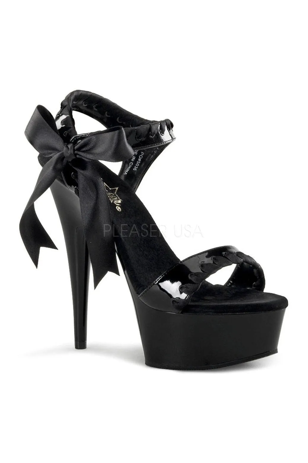 DELIGHT-615 Platform Sandal  | Black Patent