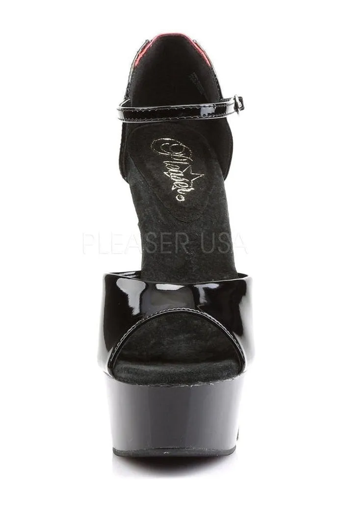 DELIGHT-660FH Platform Sandal  | Black Patent
