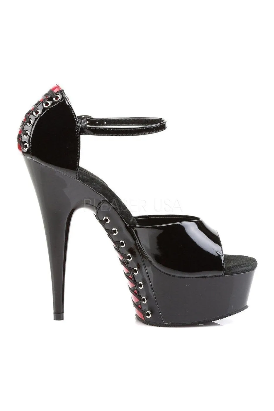 DELIGHT-660FH Platform Sandal  | Black Patent