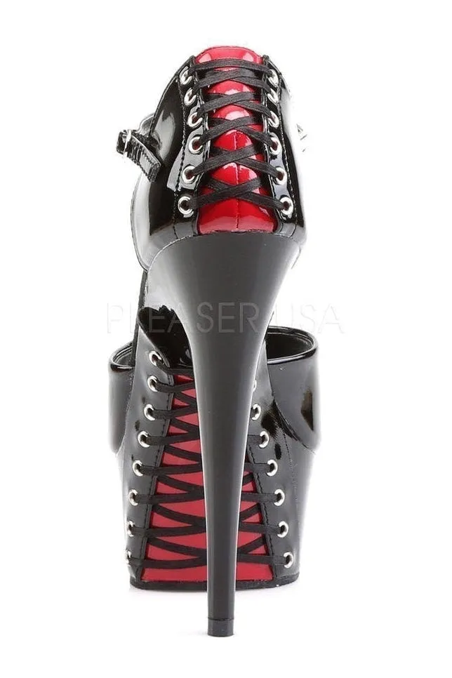 DELIGHT-660FH Platform Sandal  | Black Patent