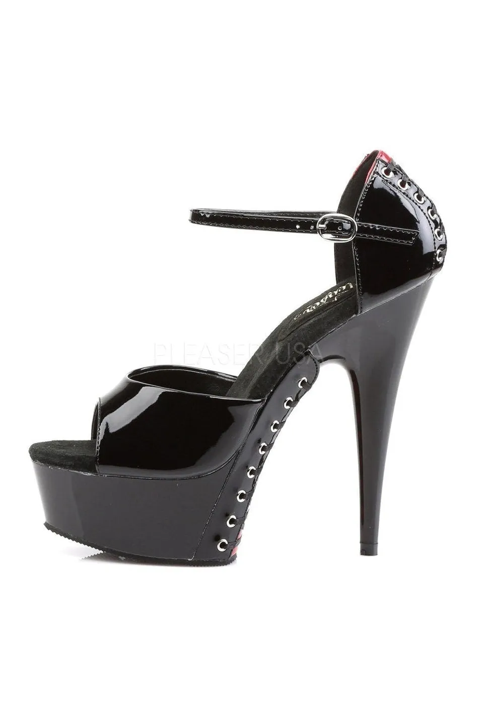 DELIGHT-660FH Platform Sandal  | Black Patent