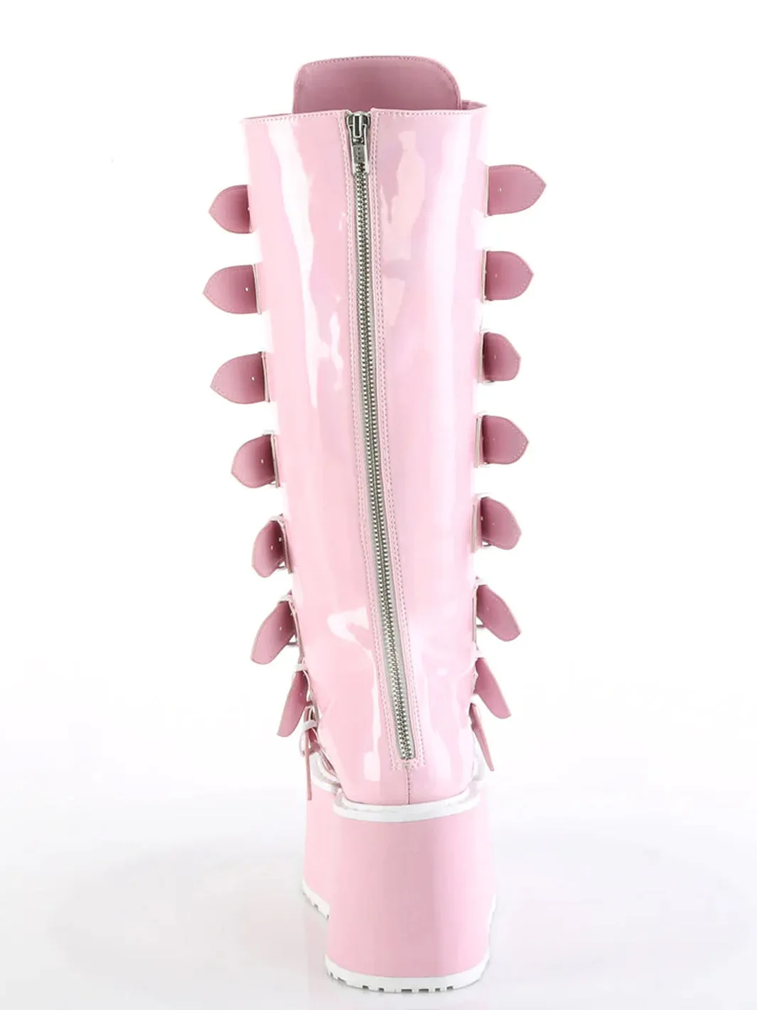 DEMONIA DAMNED-318 - PINK HOLOGRAM VEGAN LEATHER ✰ PRE ORDER ✰