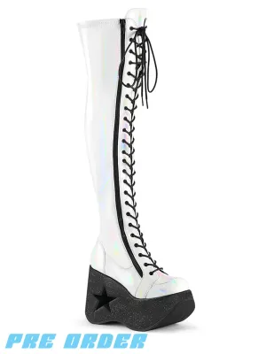 DEMONIA DYNAMITE-300 - WHITE STRETCH HOLOGRAM ✰ PRE ORDER ✰