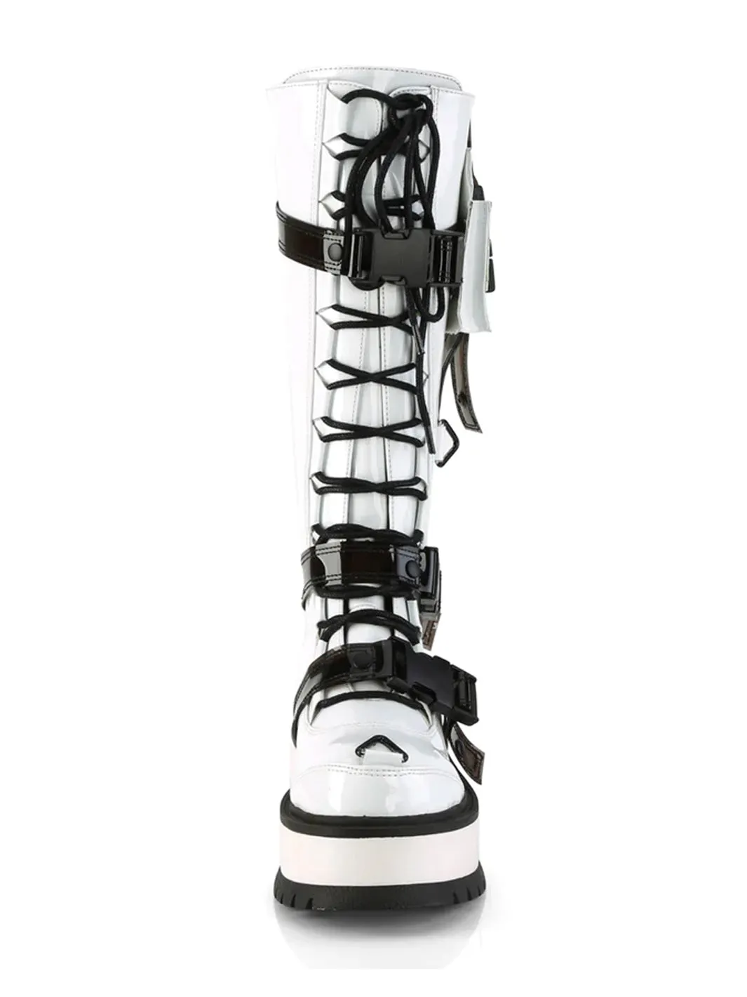 DEMONIA SLACKER-260 - WHITE PATENT ✰ PRE ORDER ✰