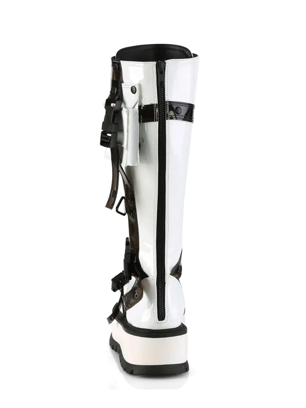 DEMONIA SLACKER-260 - WHITE PATENT ✰ PRE ORDER ✰