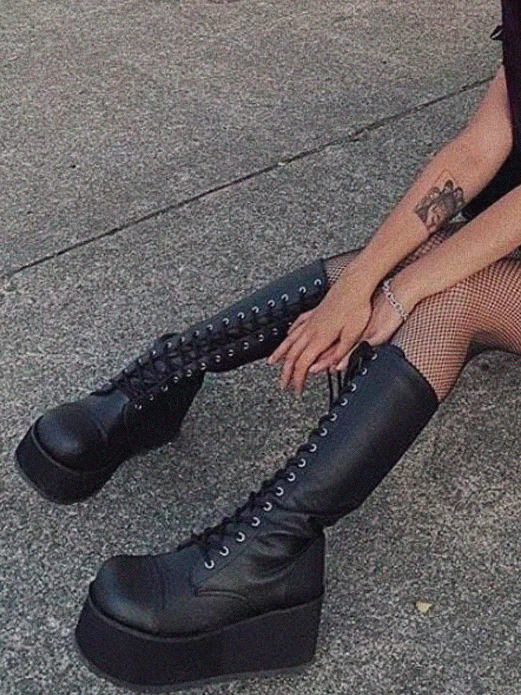 DEMONIA TRASHVILLE-502 - BLACK VEGAN LEATHER ✰ PRE ORDER ✰