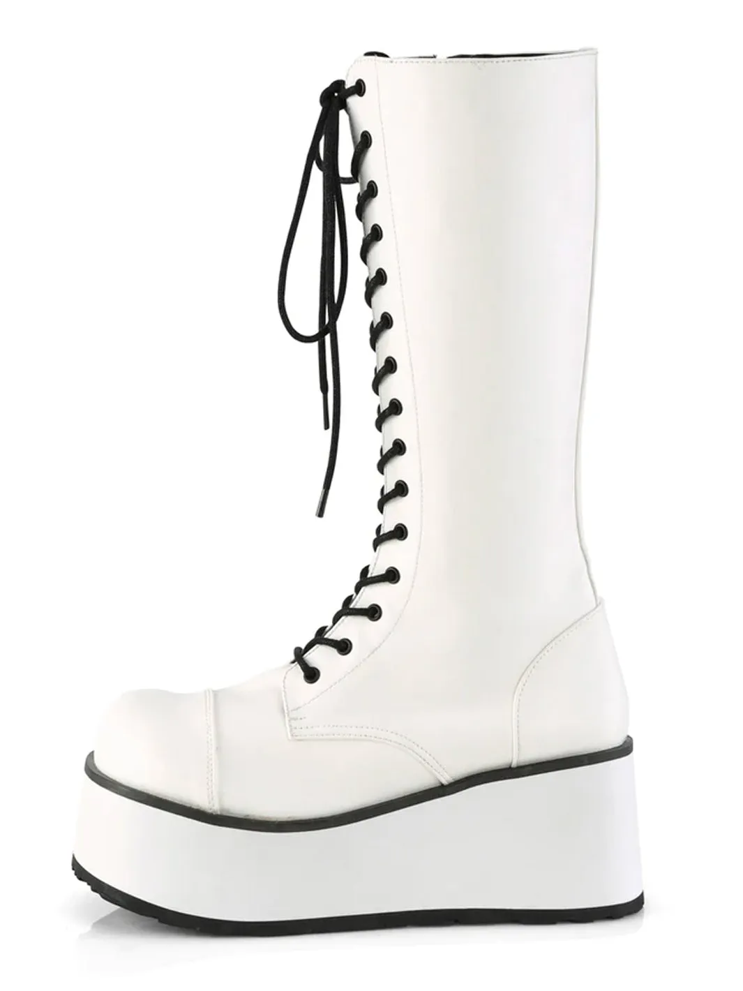 DEMONIA TRASHVILLE-502 - WHITE VEGAN LEATHER ✰ PRE ORDER ✰