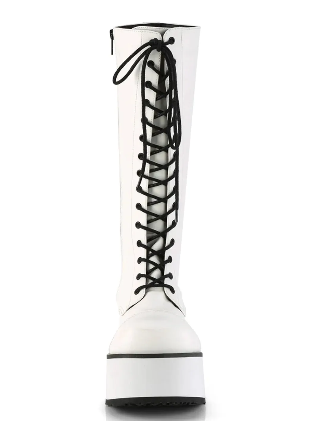 DEMONIA TRASHVILLE-502 - WHITE VEGAN LEATHER ✰ PRE ORDER ✰