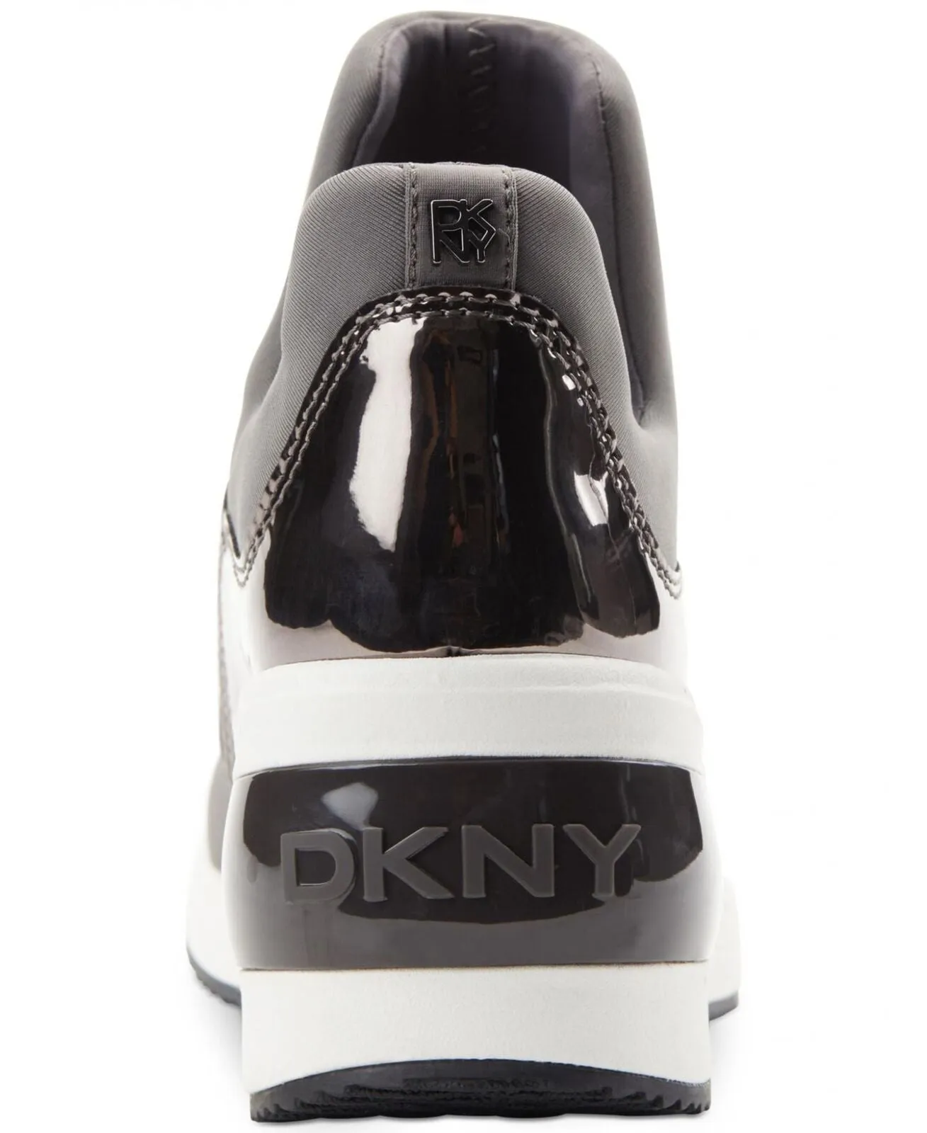 DKNY Women's Borg Wedge Sneakers Shoes K3167632 Steel Gun Metal Gray 6M