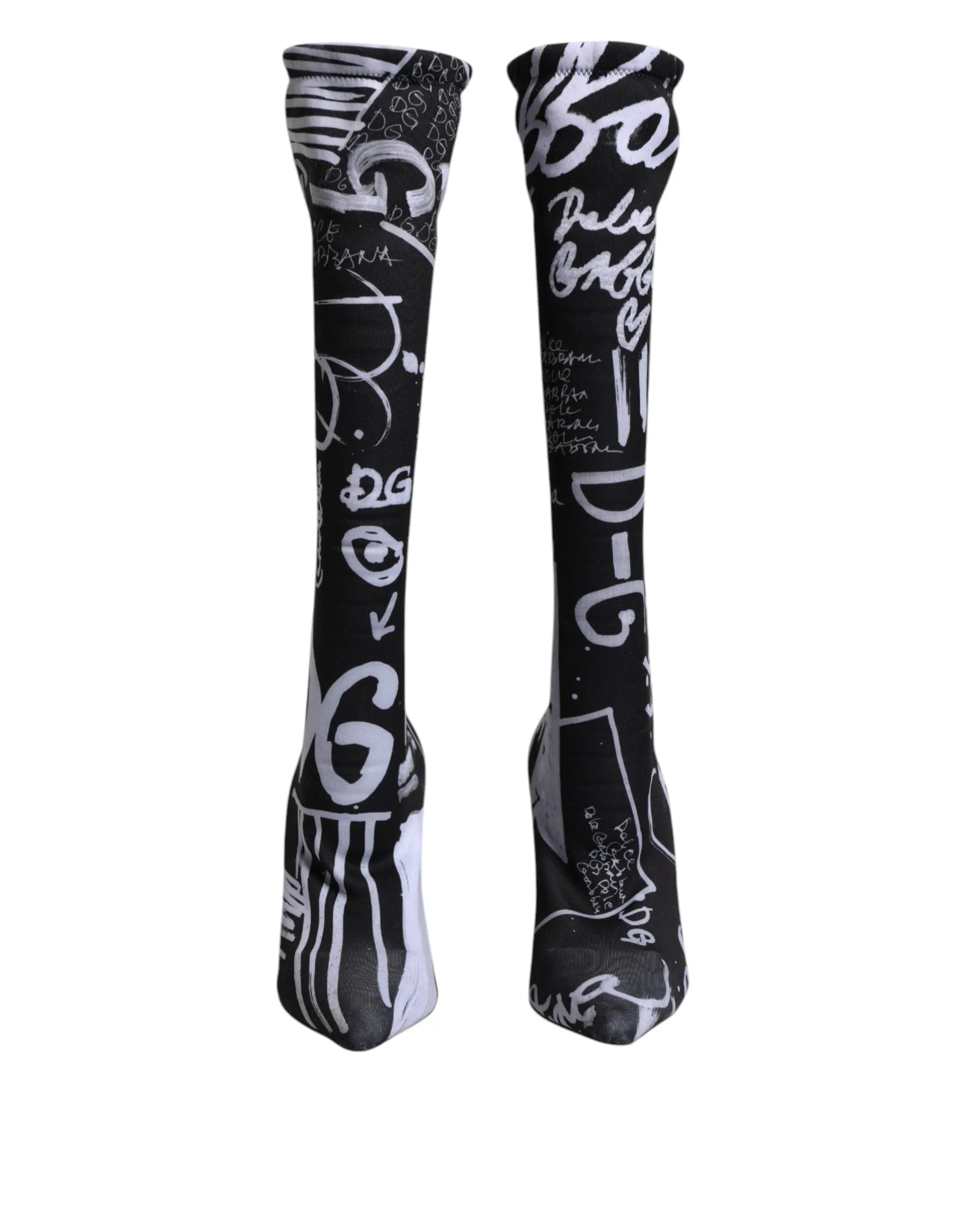 Dolce&Gabbana Women Gray Sock Boots Polyester Stretch Knee High Booties EUR 39.5