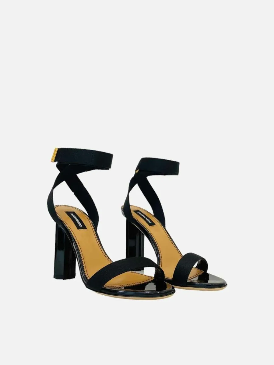 DSQUARED2 Ankle Strap Black Heeled Sandals 36.5