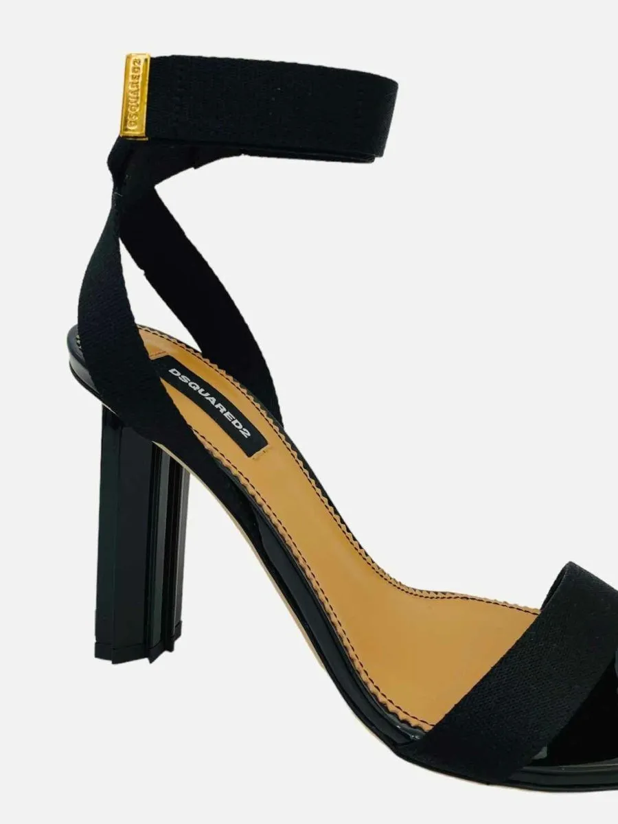 DSQUARED2 Ankle Strap Black Heeled Sandals 36.5