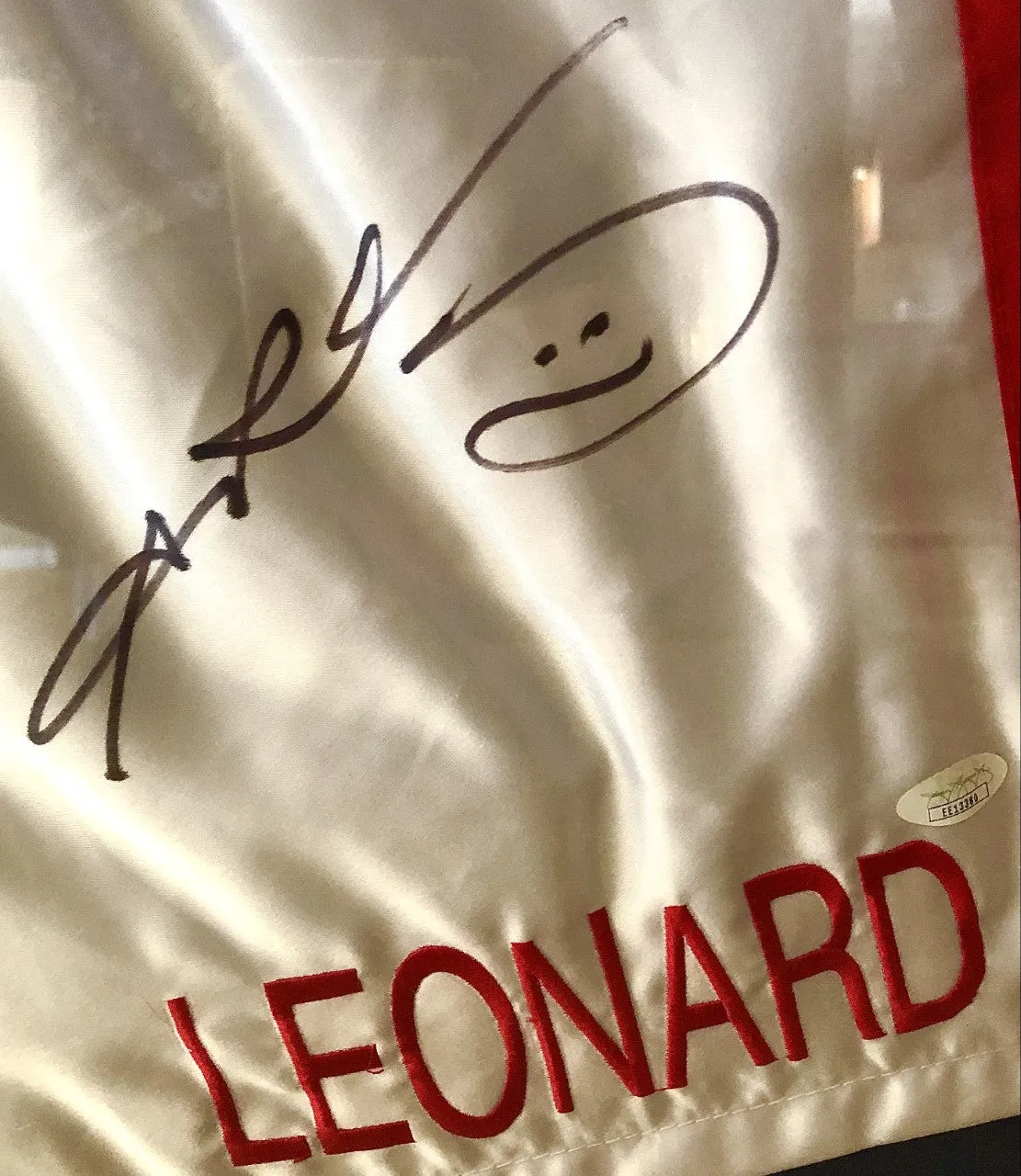 Duran vs Leonard Dual signed Custom Autographed signed Boxing Trunks RARE JSA