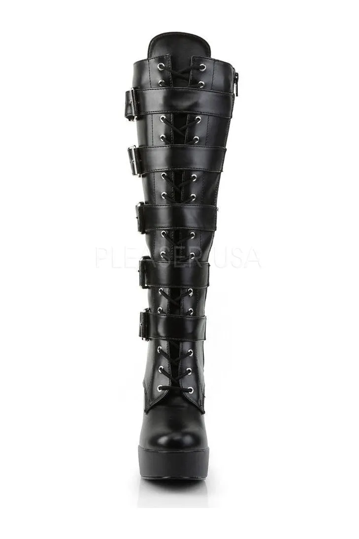 ELECTRA-2042 Platform Boot  | Black Faux Leather