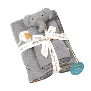 Elephant Baby Blanket & Lovey Set