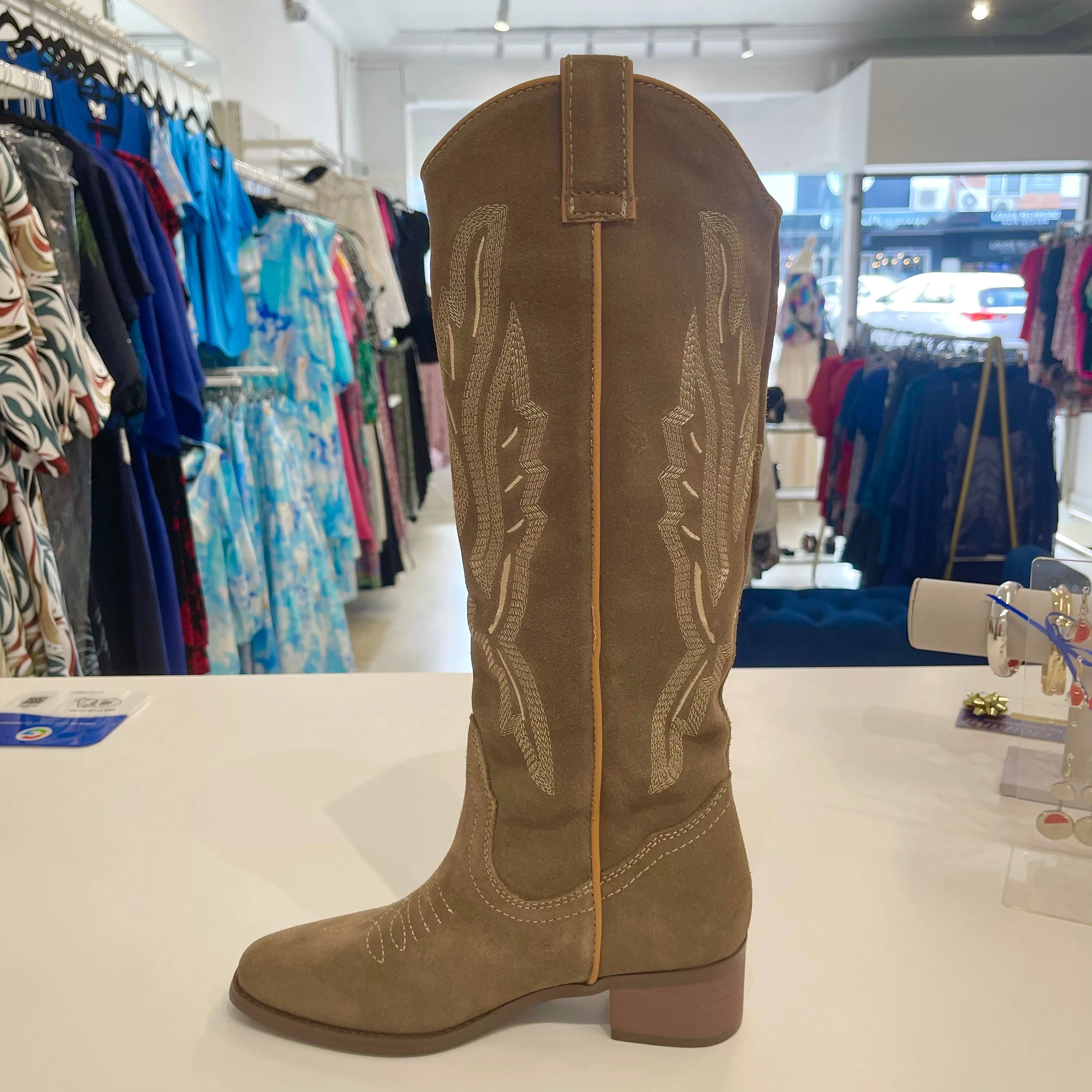 Elvis Knee High Embroidered Boots.
