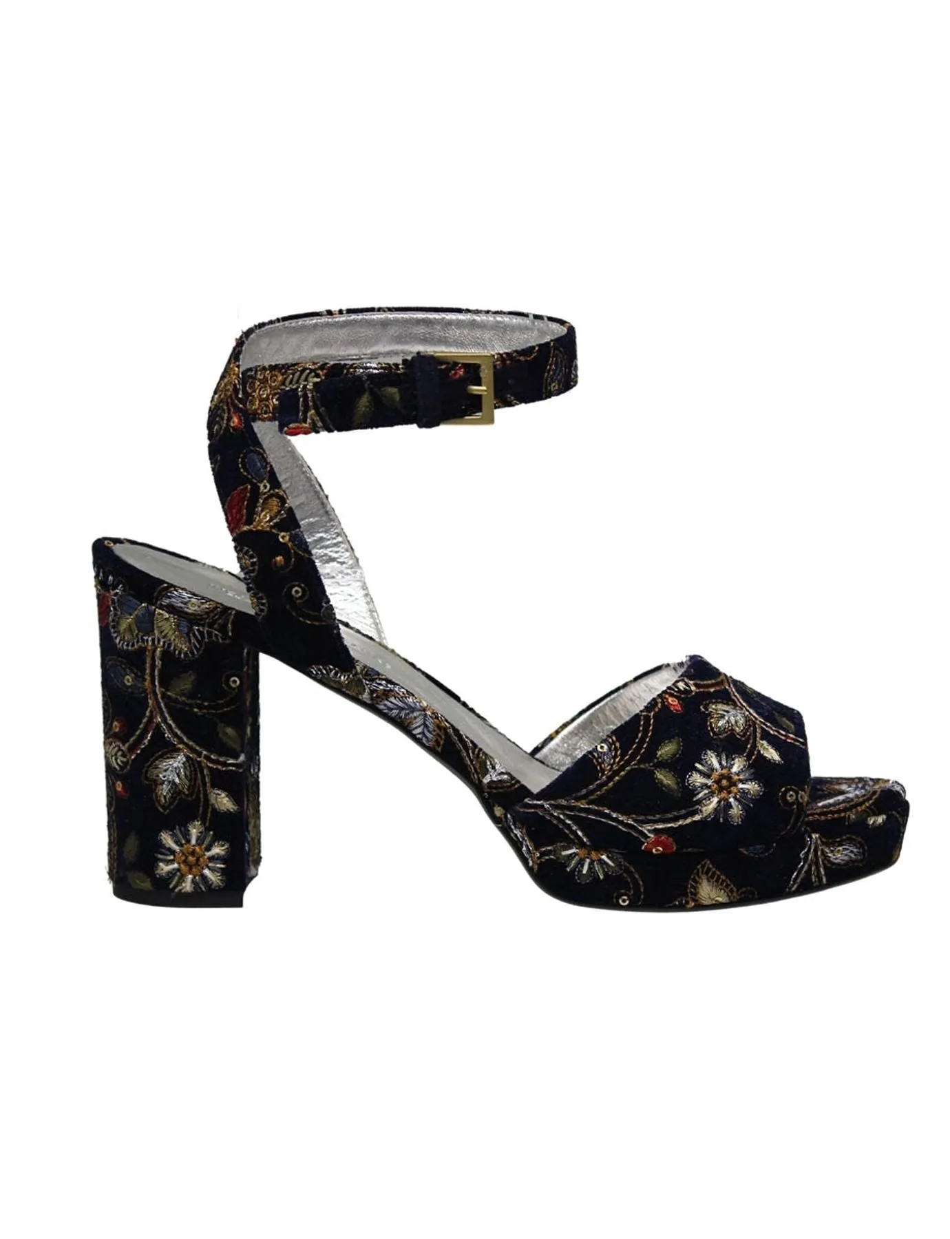Embroidered platform sandals