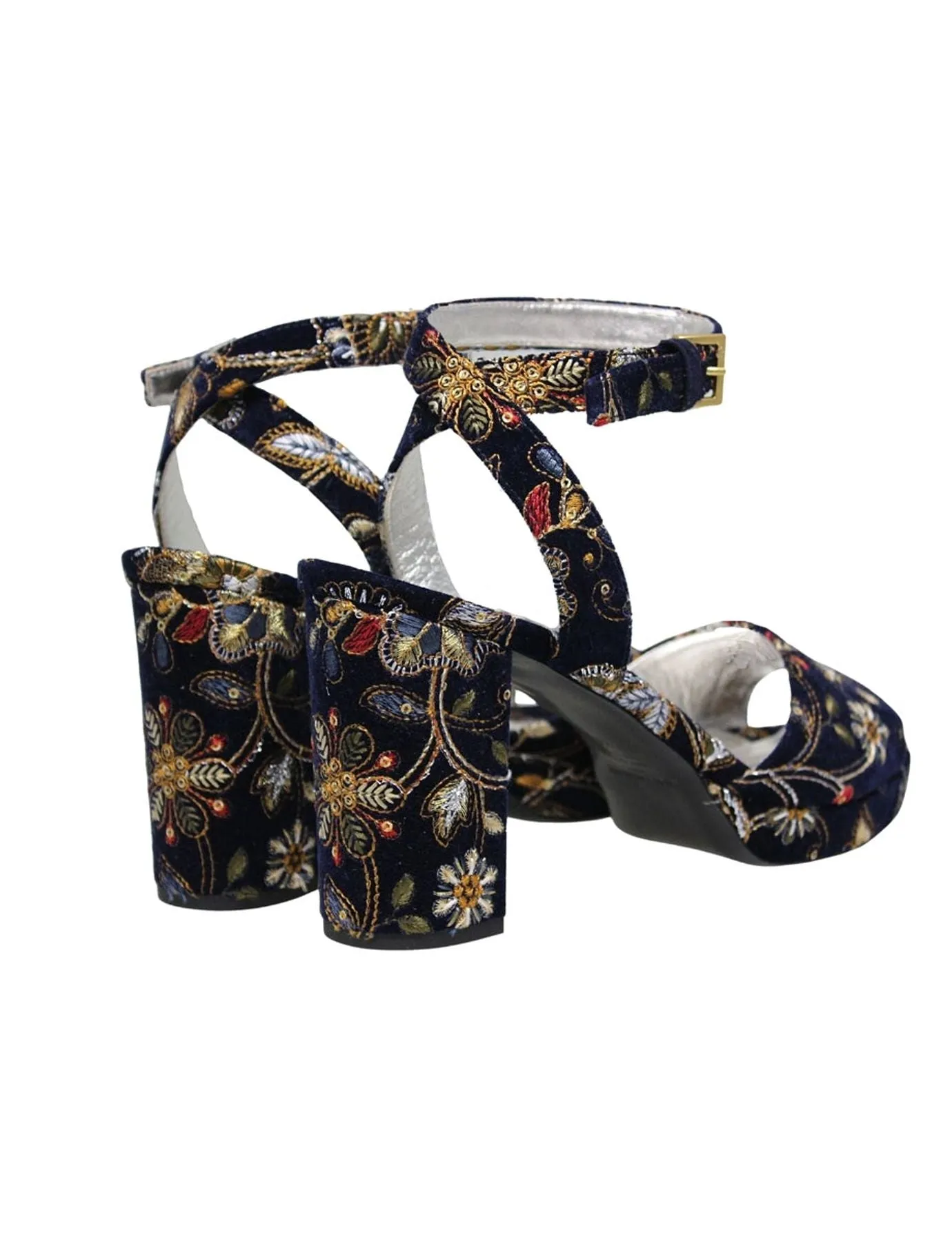 Embroidered platform sandals