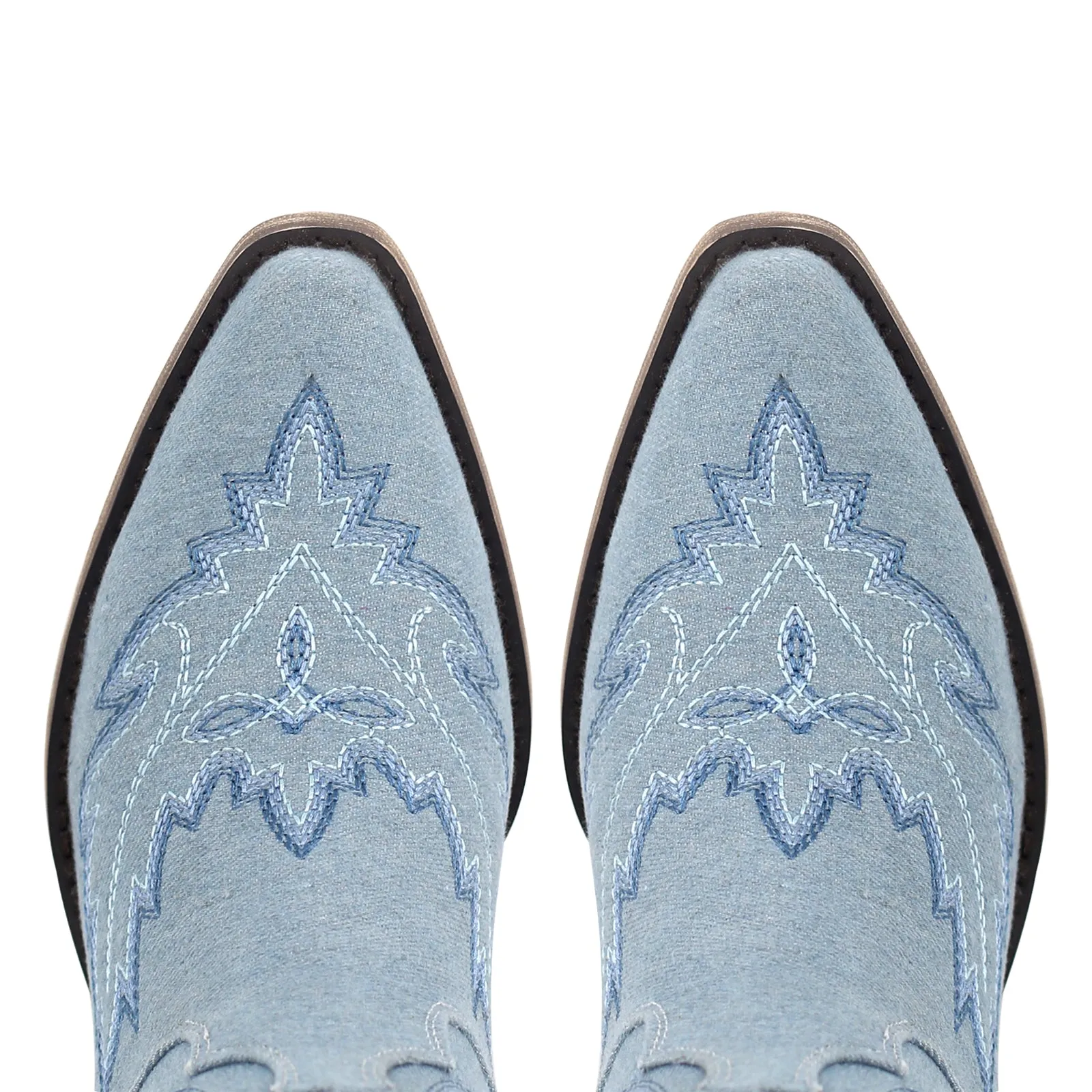 Embroidery Knee High Lace-up Western Boots