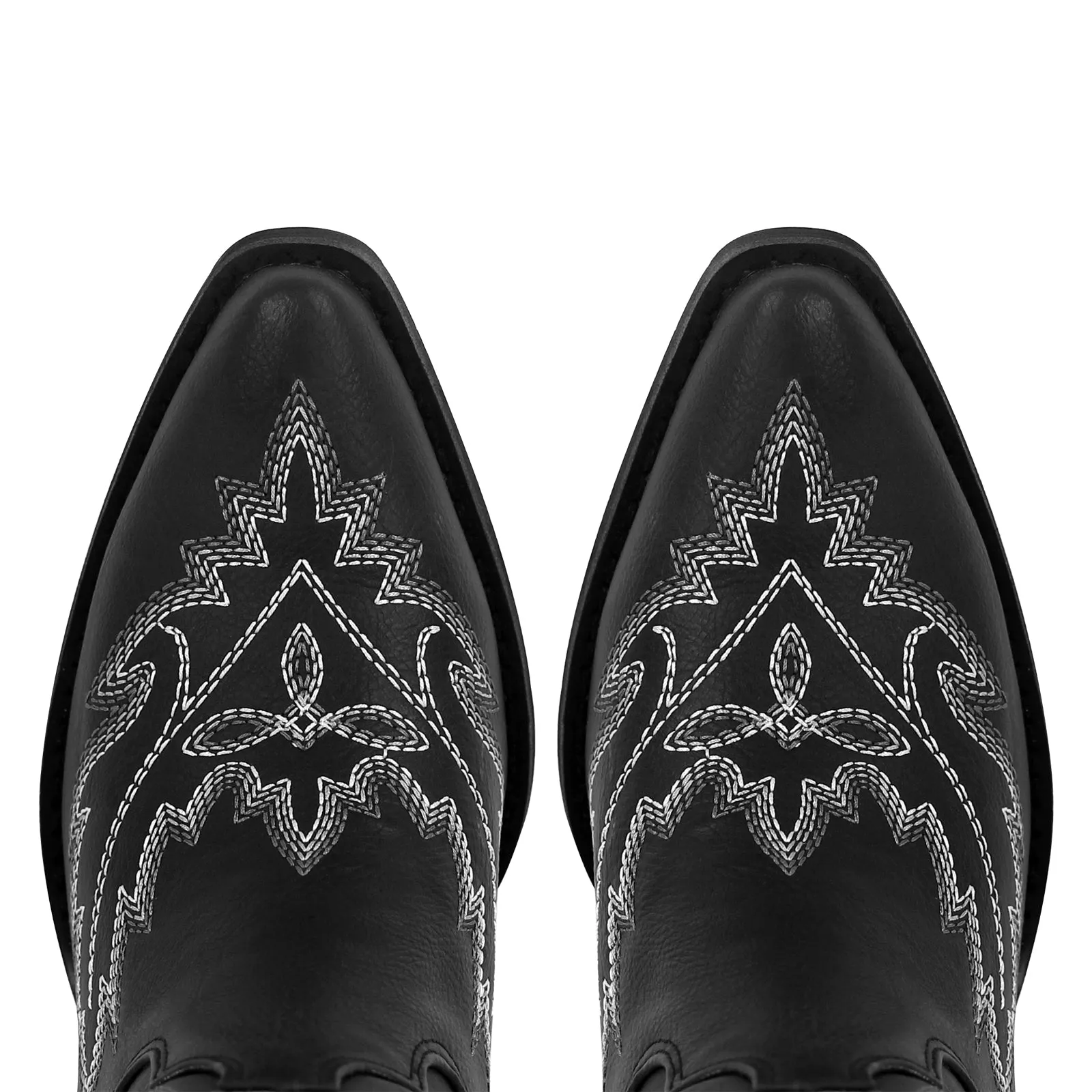 Embroidery Knee High Lace-up Western Boots