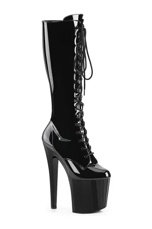 ENCHANT-2023 Black Patent Knee Boot