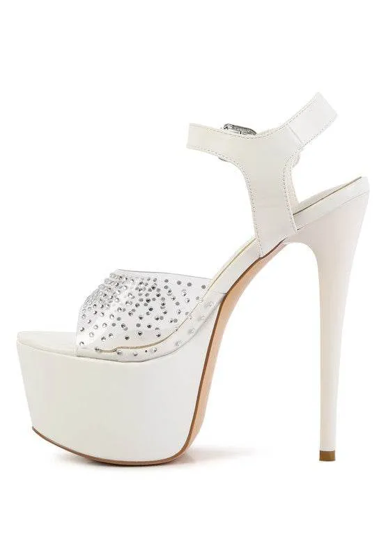 First Date Ultra High Heel Clear Sandals
