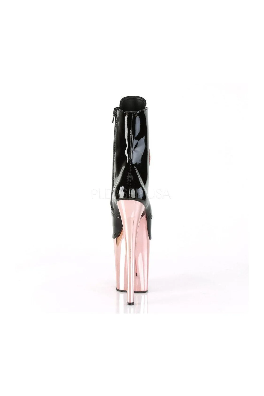 FLAMINGO-1020 Platform Ankle Boot | Black Patent