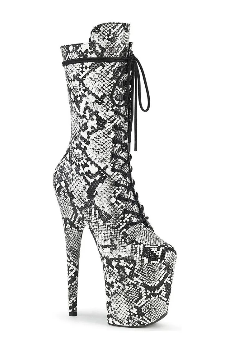 FLAMINGO-1050SP Exotic Boot | Black Faux Leather
