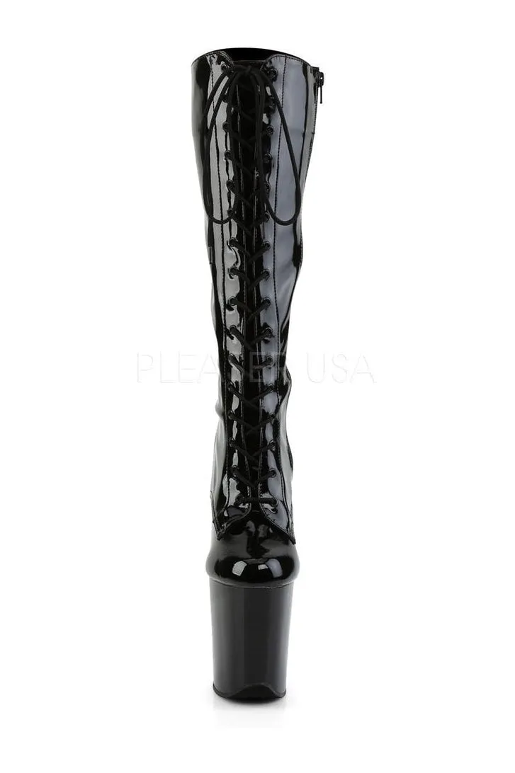 FLAMINGO-2023 Platform Boot  | Black Patent