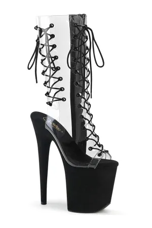 FLAMINGO-800-60FS Exotic Knee Boot | Clear Vinyl