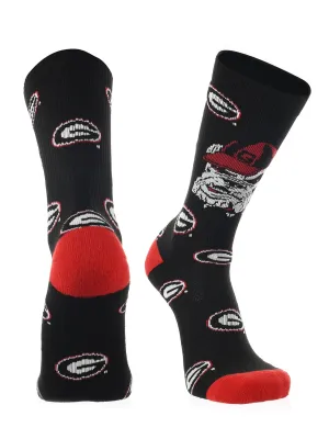 Georgia Bulldogs Socks Crew Length Sock Mayhem