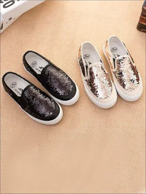 Girls Sequin Casual Slip On Sneakers By Liv and Mia