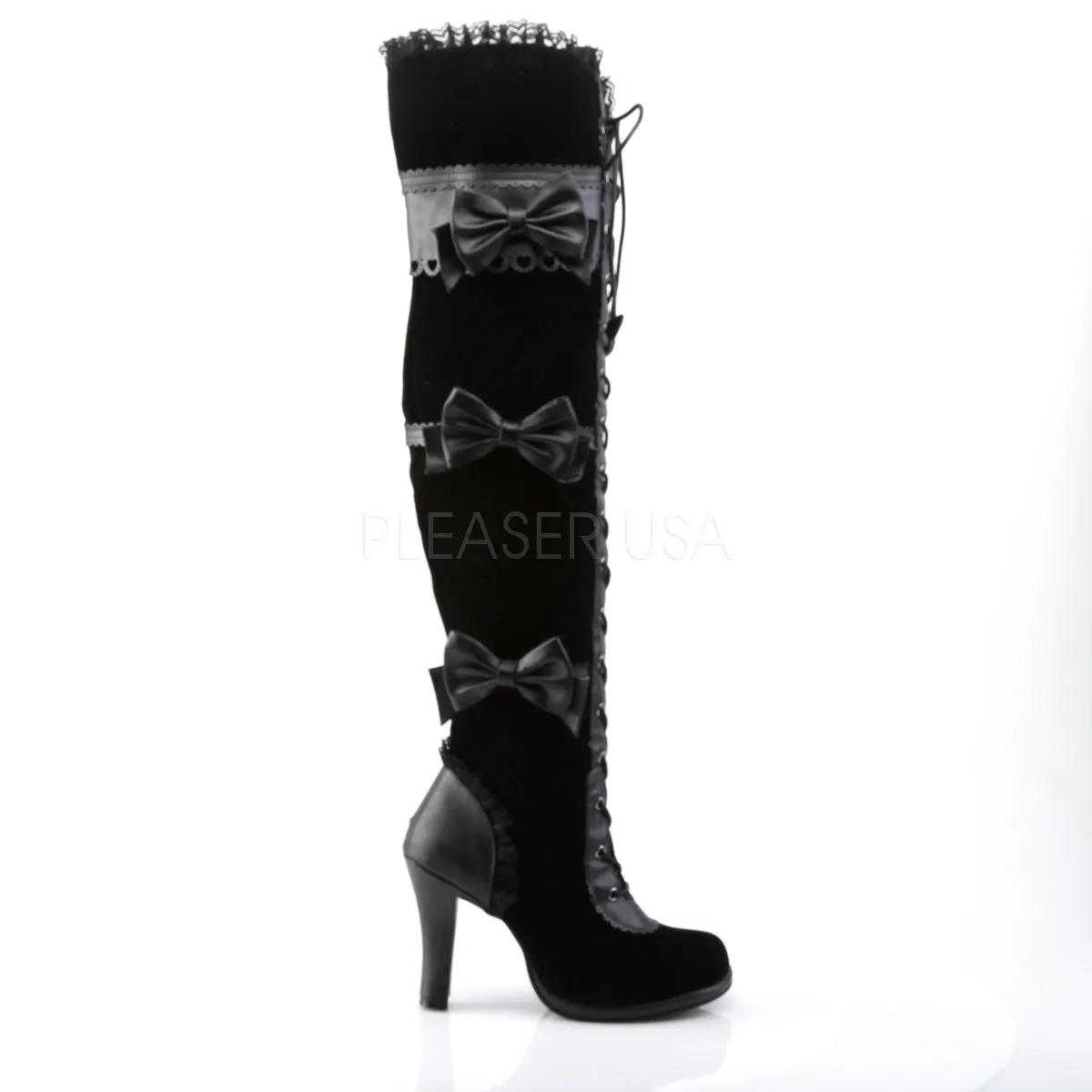 GLAM-300  Black Vegan Leather-Velvet