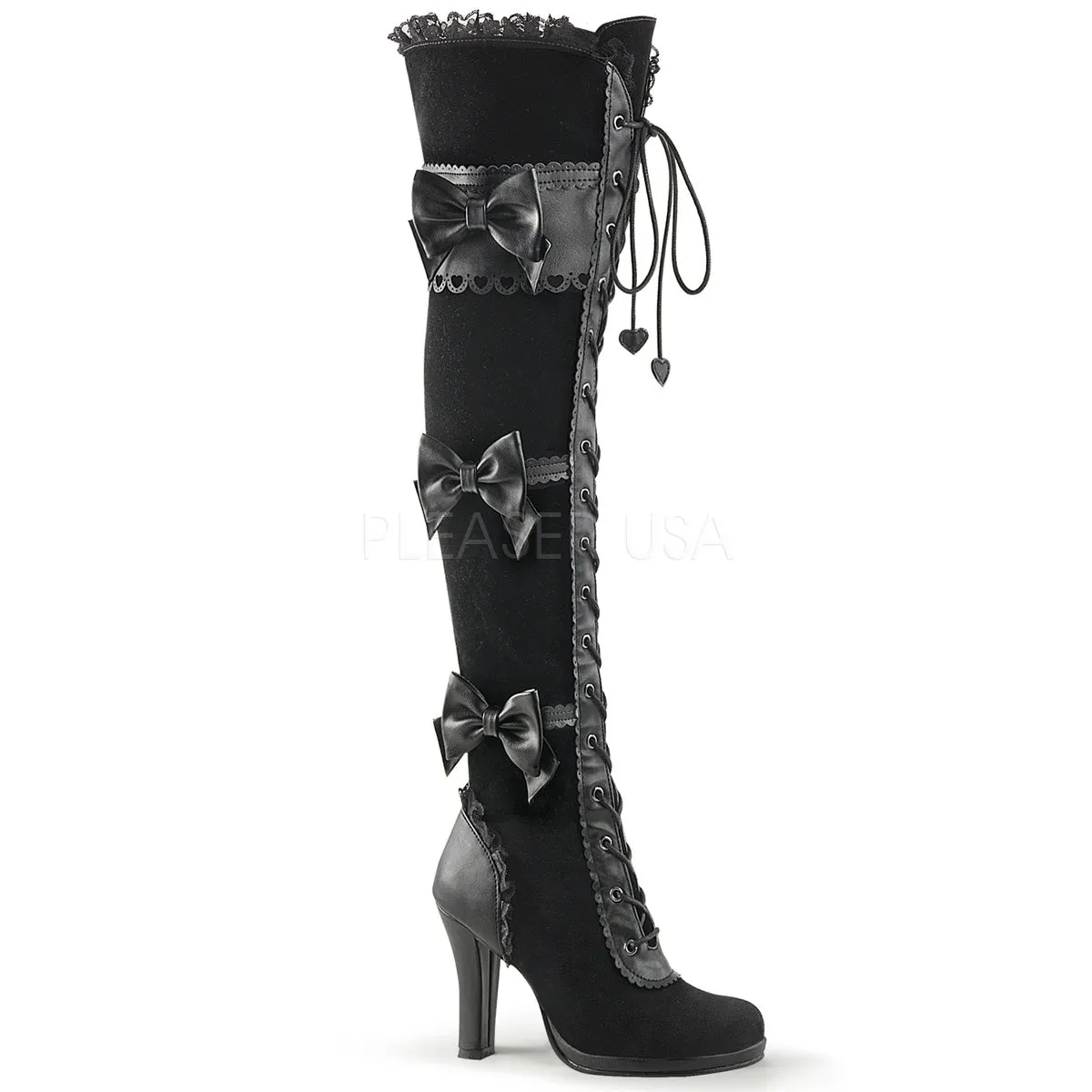 GLAM-300  Black Vegan Leather-Velvet