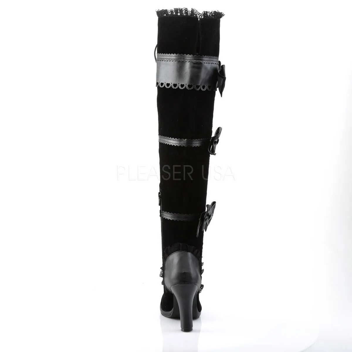 GLAM-300  Black Vegan Leather-Velvet