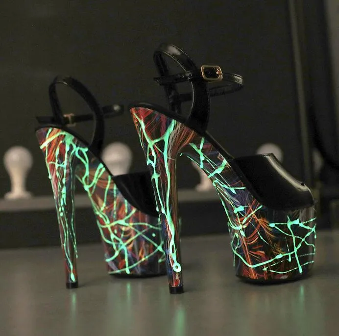 Glow-in-the-Dark Stiletto Platform High Heels