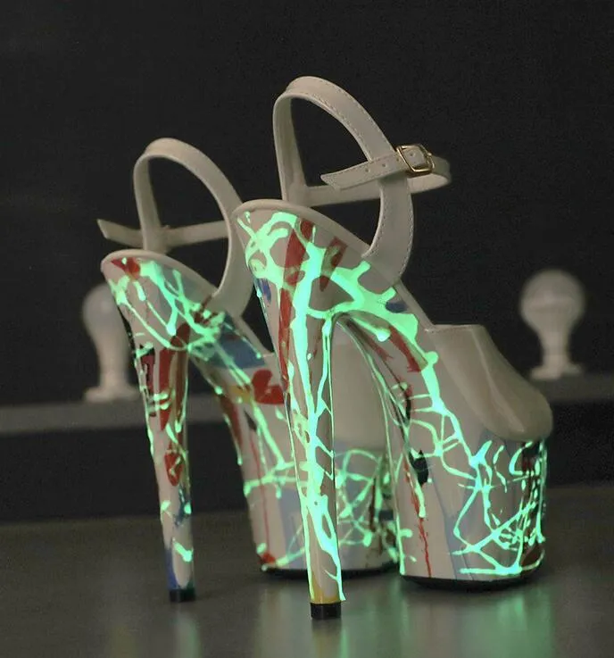 Glow-in-the-Dark Stiletto Platform High Heels