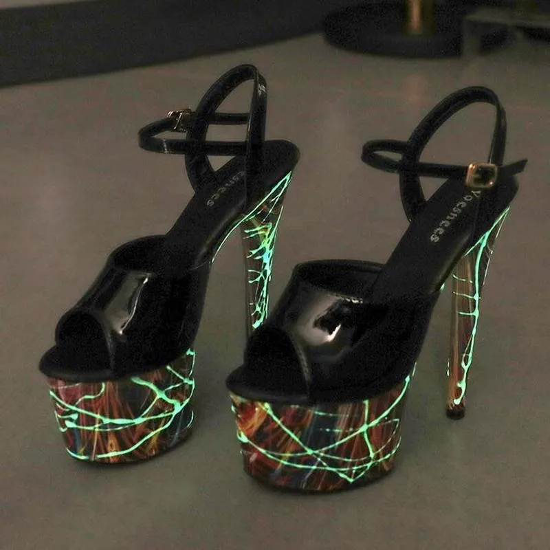 Glow-in-the-Dark Stiletto Platform High Heels