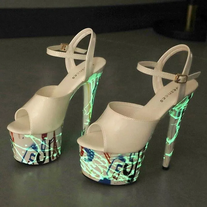 Glow-in-the-Dark Stiletto Platform High Heels