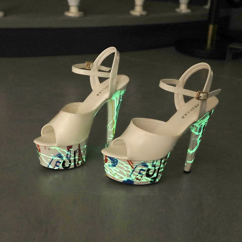 Glow-in-the-Dark Stiletto Platform High Heels