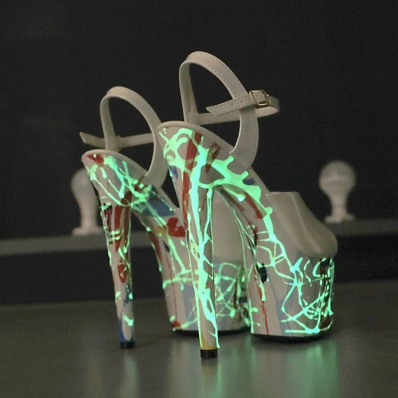 Glow-in-the-Dark Stiletto Platform High Heels