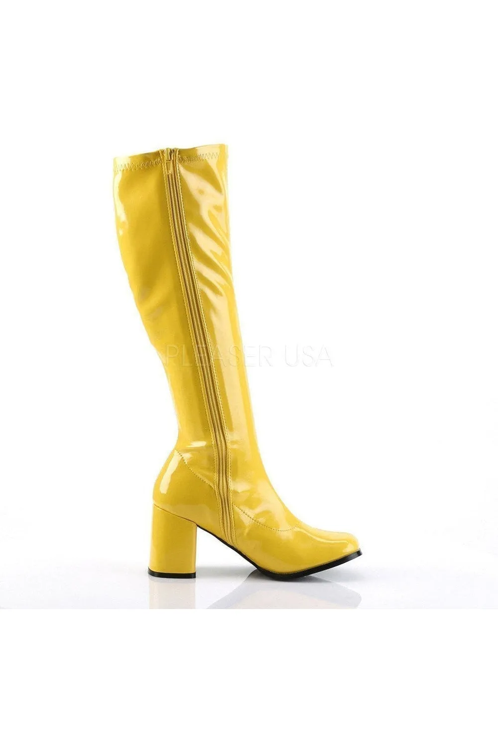 GOGO-300 Go Go Boot | Yellow Patent