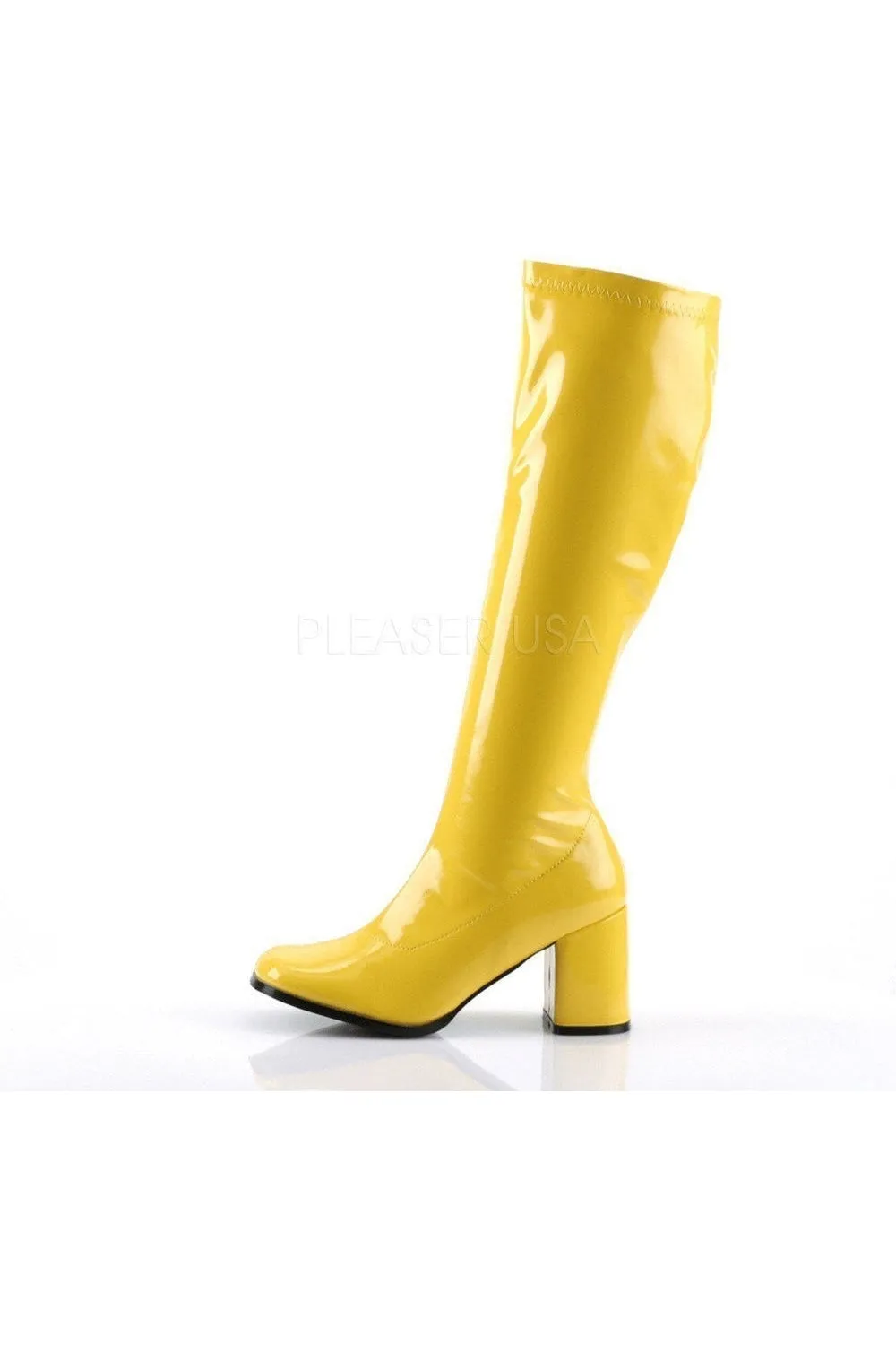 GOGO-300 Go Go Boot | Yellow Patent