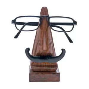 Hand Carved Mustache & Nose Eyeglass Holder