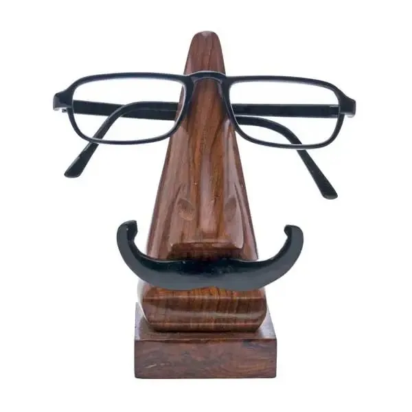Hand Carved Mustache & Nose Eyeglass Holder