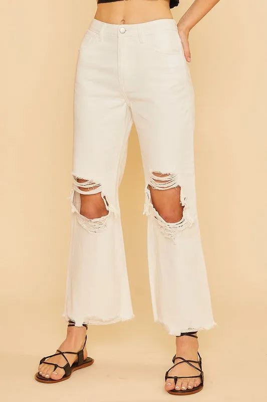 Hazel Blues® |  Annie Wear Distressed Raw Hem Jeans