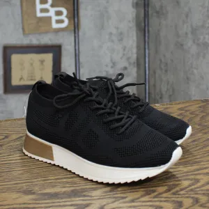Henry Ferrera Moca Womens Lace Up Sneakers Black 5M