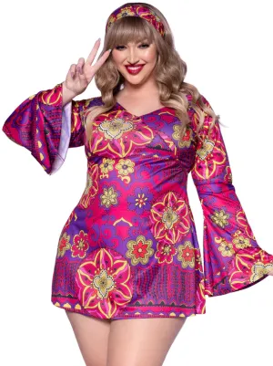 Hippie 60s & 70s Go Go Girl Girl Curvy Womens Costume